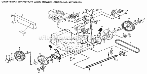 Page B Diagram and Parts List for 917372283  Craftsman Lawn Mower