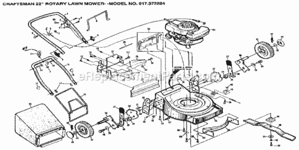 Page A Diagram and Parts List for 917372284  Craftsman Lawn Mower