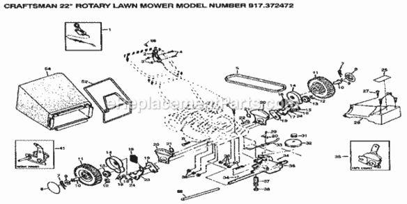 Page B Diagram and Parts List for 917372472  Craftsman Lawn Mower
