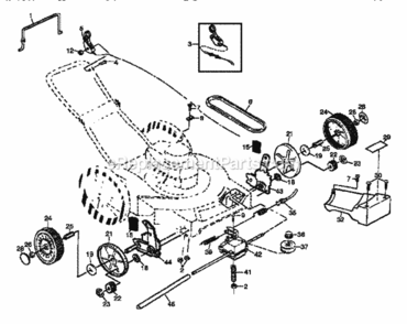 Page B Diagram and Parts List for 917372810  Craftsman Lawn Mower
