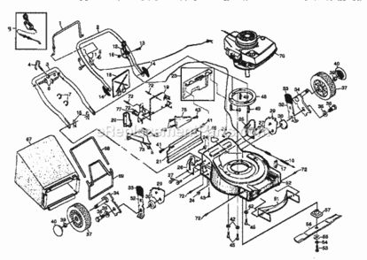 Page A Diagram and Parts List for 917372823  Craftsman Lawn Mower