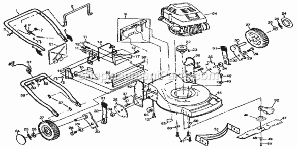 Page B Diagram and Parts List for 917373680  Craftsman Lawn Mower
