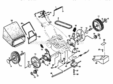 Page B Diagram and Parts List for 917373844  Craftsman Lawn Mower