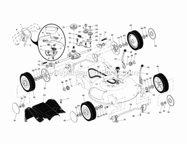 Page B Diagram and Parts List for 917374110  Craftsman Lawn Mower