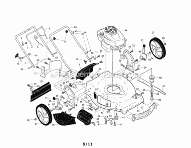 Page A Diagram and Parts List for 917374160  Craftsman Lawn Mower