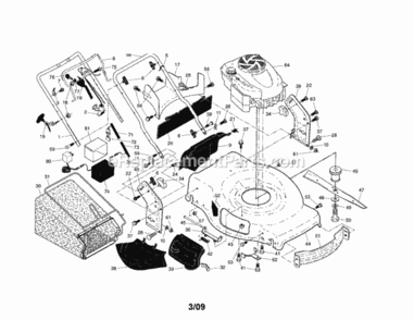 Page A Diagram and Parts List for 917374361  Craftsman Lawn Mower