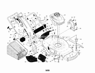 Page A Diagram and Parts List for 917374363  Craftsman Lawn Mower