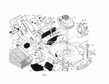 Page A Diagram and Parts List for 917374368  Craftsman Lawn Mower