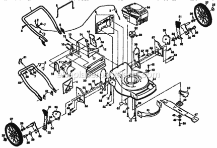 Page A Diagram and Parts List for 917374370  Craftsman Lawn Mower