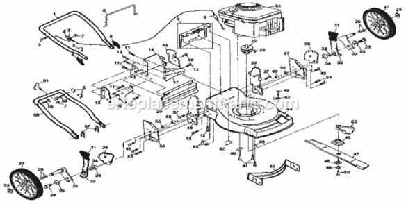 Page A Diagram and Parts List for 917374671  Craftsman Lawn Mower