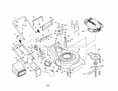 Page A Diagram and Parts List for 917374821  Craftsman Lawn Mower