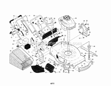 Page A Diagram and Parts List for 917374951  Craftsman Lawn Mower