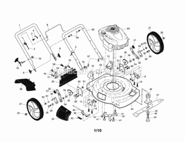 Page A Diagram and Parts List for 917375013  Craftsman Lawn Mower