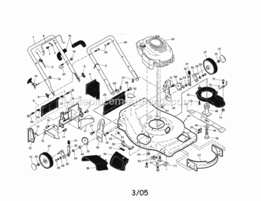 Page A Diagram and Parts List for 917375351  Craftsman Lawn Mower