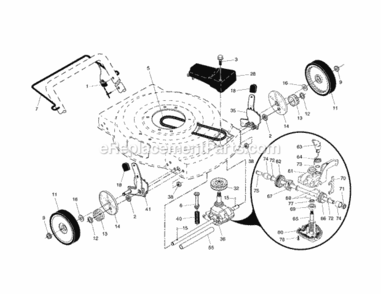 Page B Diagram and Parts List for 917375510  Craftsman Lawn Mower