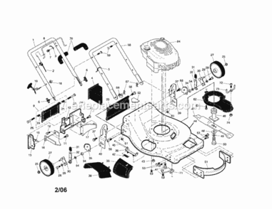 Part Location Diagram of 427658 Craftsman Upper Handle Assembly