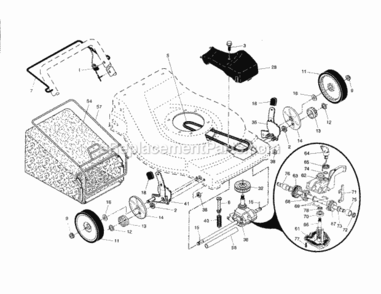 Page B Diagram and Parts List for 917376051  Craftsman Lawn Mower