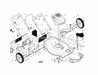 Page A Diagram and Parts List for 917376063  Craftsman Lawn Mower
