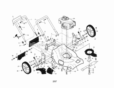 Page A Diagram and Parts List for 917376096  Craftsman Lawn Mower