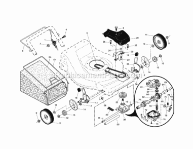 Page B Diagram and Parts List for 917376150  Craftsman Lawn Mower