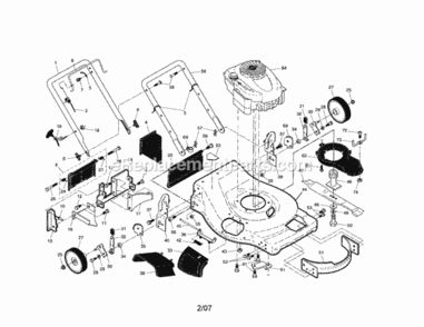 Page A Diagram and Parts List for 917376156  Craftsman Lawn Mower