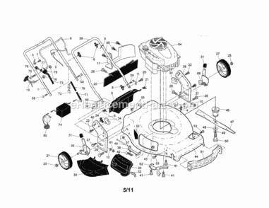 Page A Diagram and Parts List for 917376240  Craftsman Lawn Mower