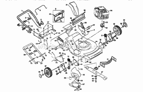 Page A Diagram and Parts List for 917376341  Craftsman Lawn Mower