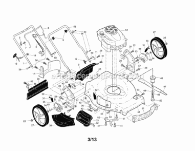 Page A Diagram and Parts List for 917376407  Craftsman Lawn Mower