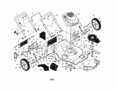 Page A Diagram and Parts List for 917376460  Craftsman Lawn Mower