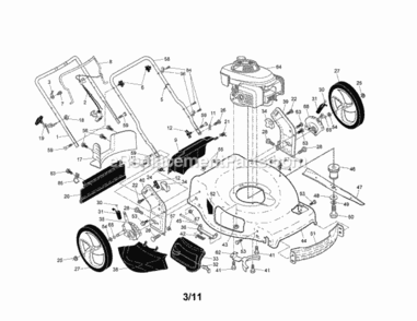 Page A Diagram and Parts List for 917376544  Craftsman Lawn Mower