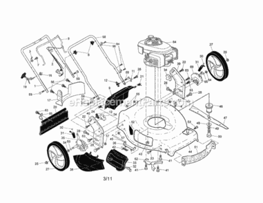 Page A Diagram and Parts List for 917376545  Craftsman Lawn Mower