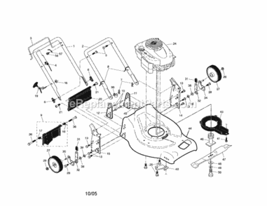 Page A Diagram and Parts List for 917376552  Craftsman Lawn Mower