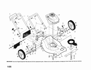 Page A Diagram and Parts List for 917376560  Craftsman Lawn Mower