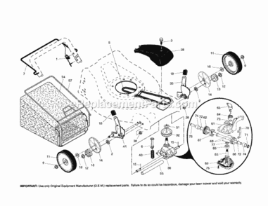 Page B Diagram and Parts List for 917376561  Craftsman Lawn Mower