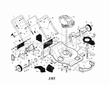 Page A Diagram and Parts List for 917376632  Craftsman Lawn Mower