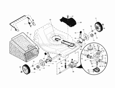 Page B Diagram and Parts List for 917376678  Craftsman Lawn Mower