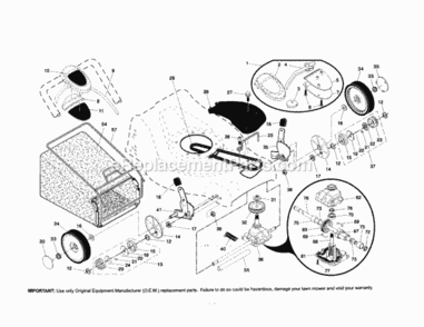 Page B Diagram and Parts List for 917376690  Craftsman Lawn Mower