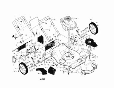 Page A Diagram and Parts List for 917376731  Craftsman Lawn Mower
