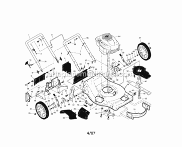 Page A Diagram and Parts List for 917376733  Craftsman Lawn Mower