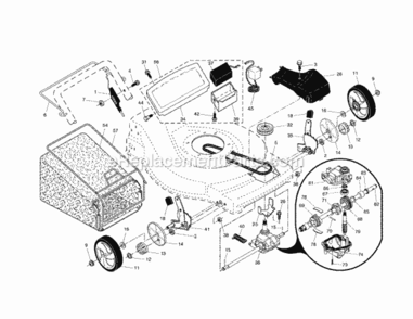 Page B Diagram and Parts List for 917376744  Craftsman Lawn Mower