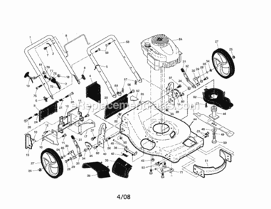 Page A Diagram and Parts List for 917376746  Craftsman Lawn Mower