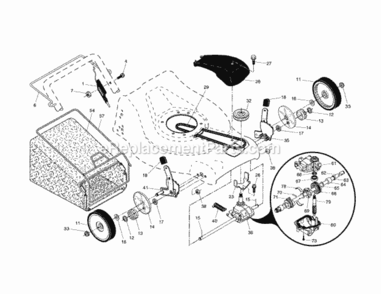 Page B Diagram and Parts List for 917376781  Craftsman Lawn Mower