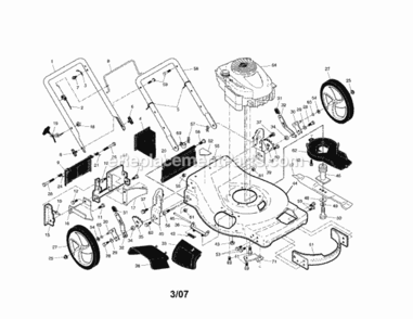Page A Diagram and Parts List for 917376801  Craftsman Lawn Mower