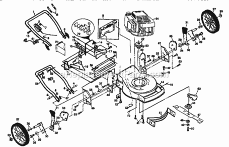Page B Diagram and Parts List for 917376960  Craftsman Lawn Mower