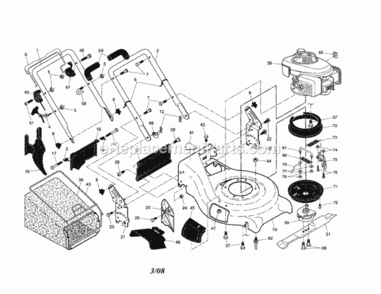 Page A Diagram and Parts List for 917377042  Craftsman Lawn Mower