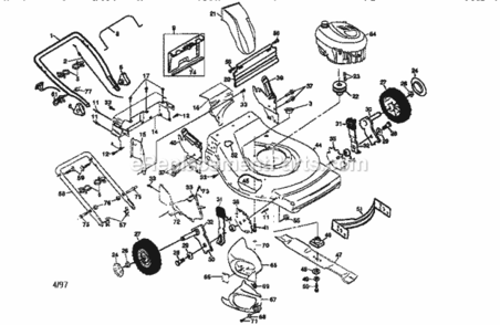 Page A Diagram and Parts List for 917377340  Craftsman Lawn Mower