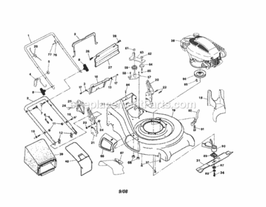 Page A Diagram and Parts List for 917377782  Craftsman Lawn Tractor