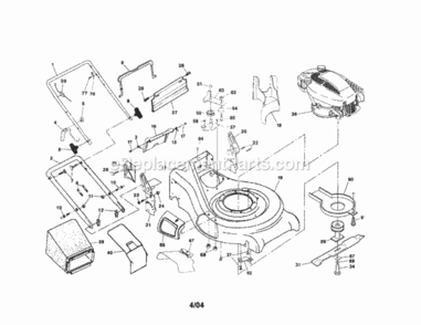 Page A Diagram and Parts List for 917377784  Craftsman Lawn Tractor