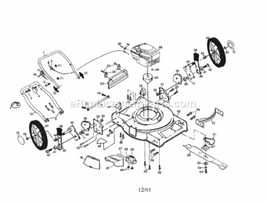 Page A Diagram and Parts List for 917378072  Craftsman Lawn Mower