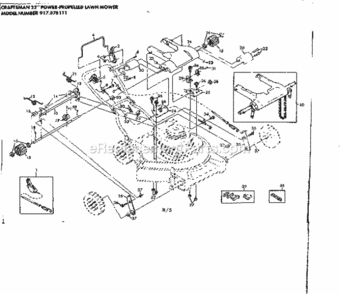 Page B Diagram and Parts List for 917378111  Craftsman Lawn Tractor